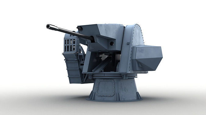 Modern Naval Turret Low-poly 3D model