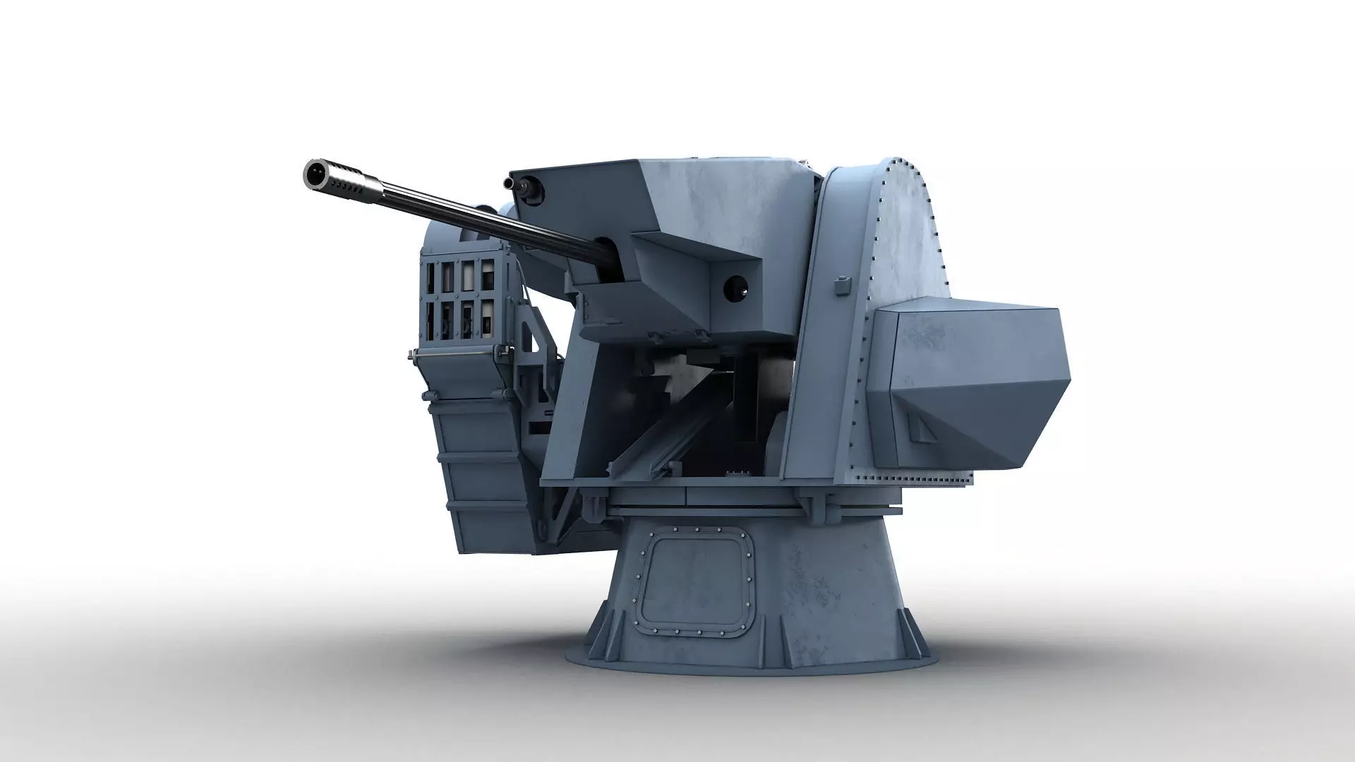 Modern Naval Turret Low-poly 3D model_0