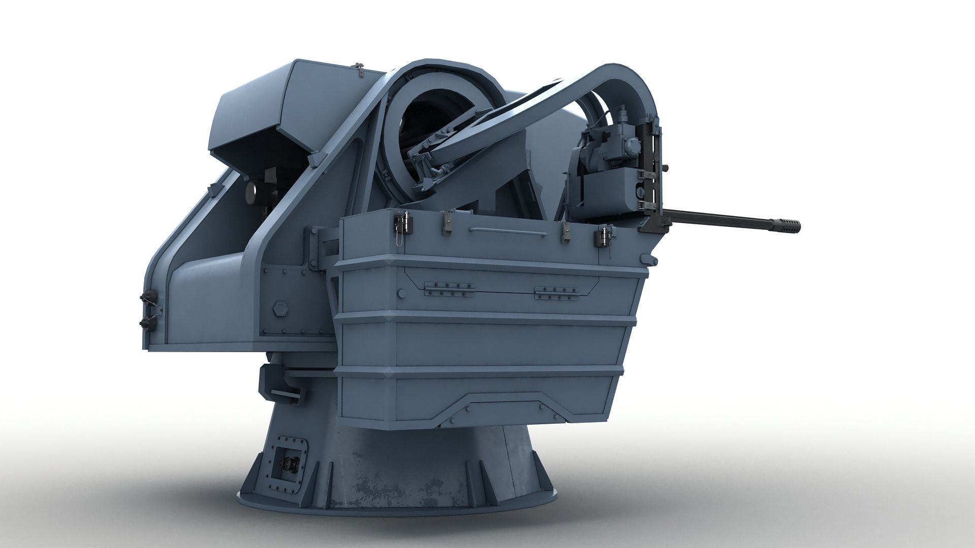 Modern Naval Turret Low-poly 3D model_2