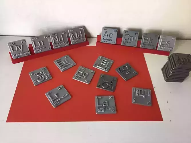 Periodic Table of Elements  f-block  chemistry   -  stl file 3D print model