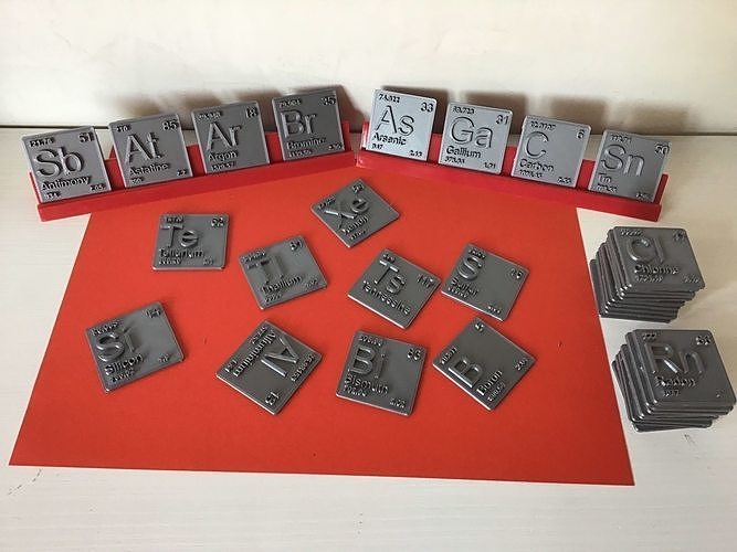 Periodic Table of Elements  p-block  chemistry   -  stl file 3D print model