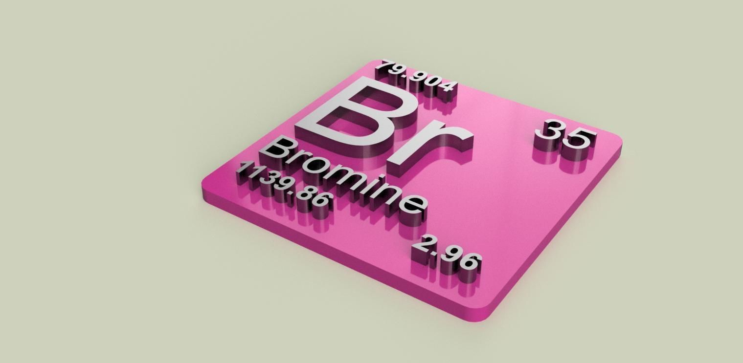 Periodic Table of Elements p-block chemistry - stl file 3D print model_12