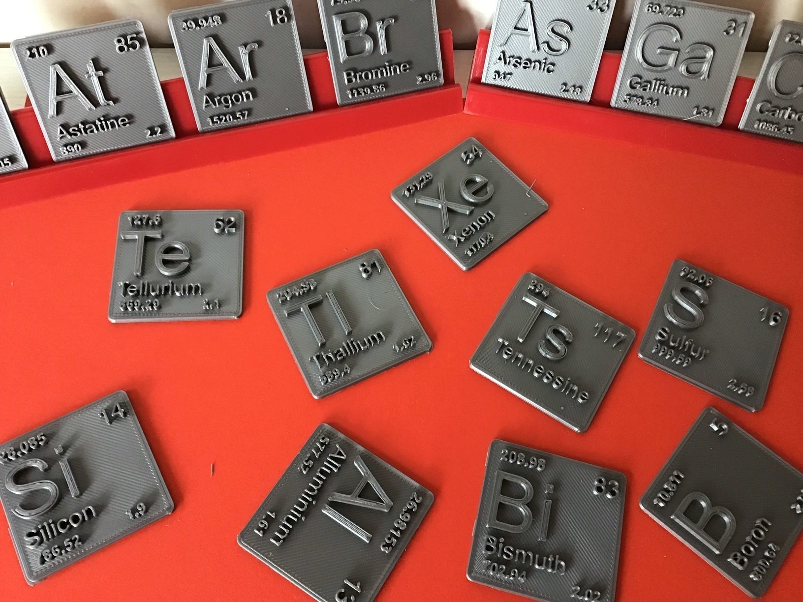 Periodic Table of Elements p-block chemistry - stl file 3D print model_1