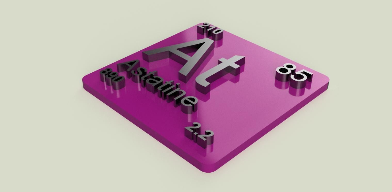 Periodic Table of Elements p-block chemistry - stl file 3D print model_9