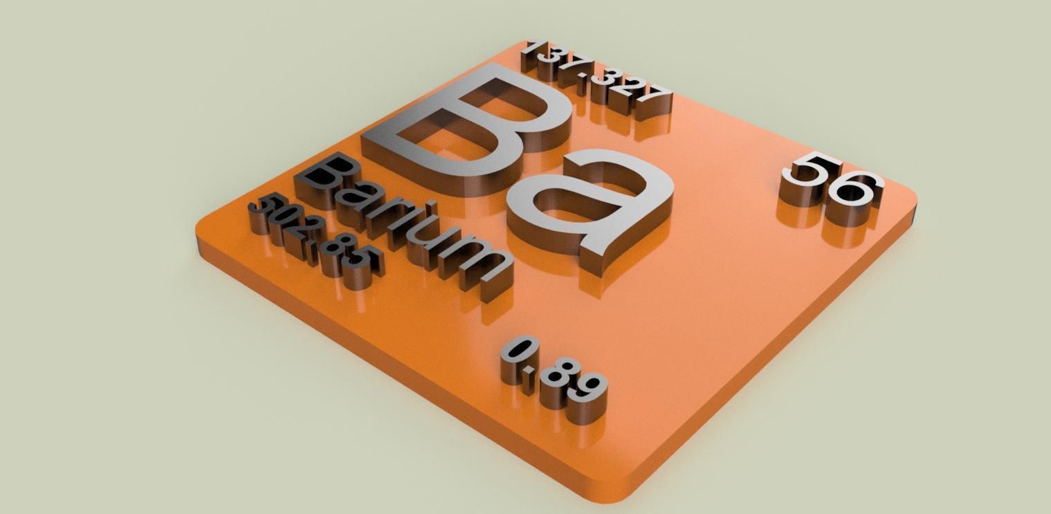 Periodic Table of Elements  blocks  chemistry   -  stl file 3D print model_10