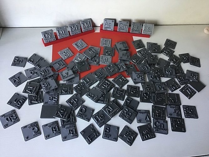 Periodic Table of Elements  blocks  chemistry   -  stl file 3D print model