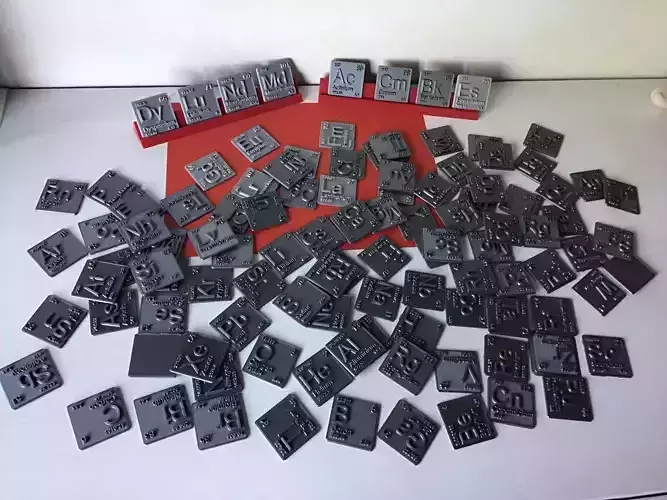 Periodic Table of Elements  blocks  chemistry   -  stl file 3D print model