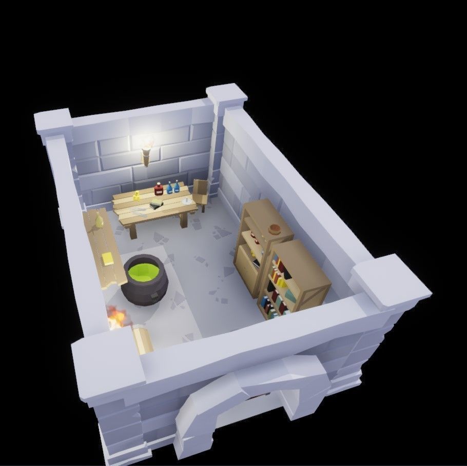 Modular Dungeon Low Poly Package Low-poly 3D model_5