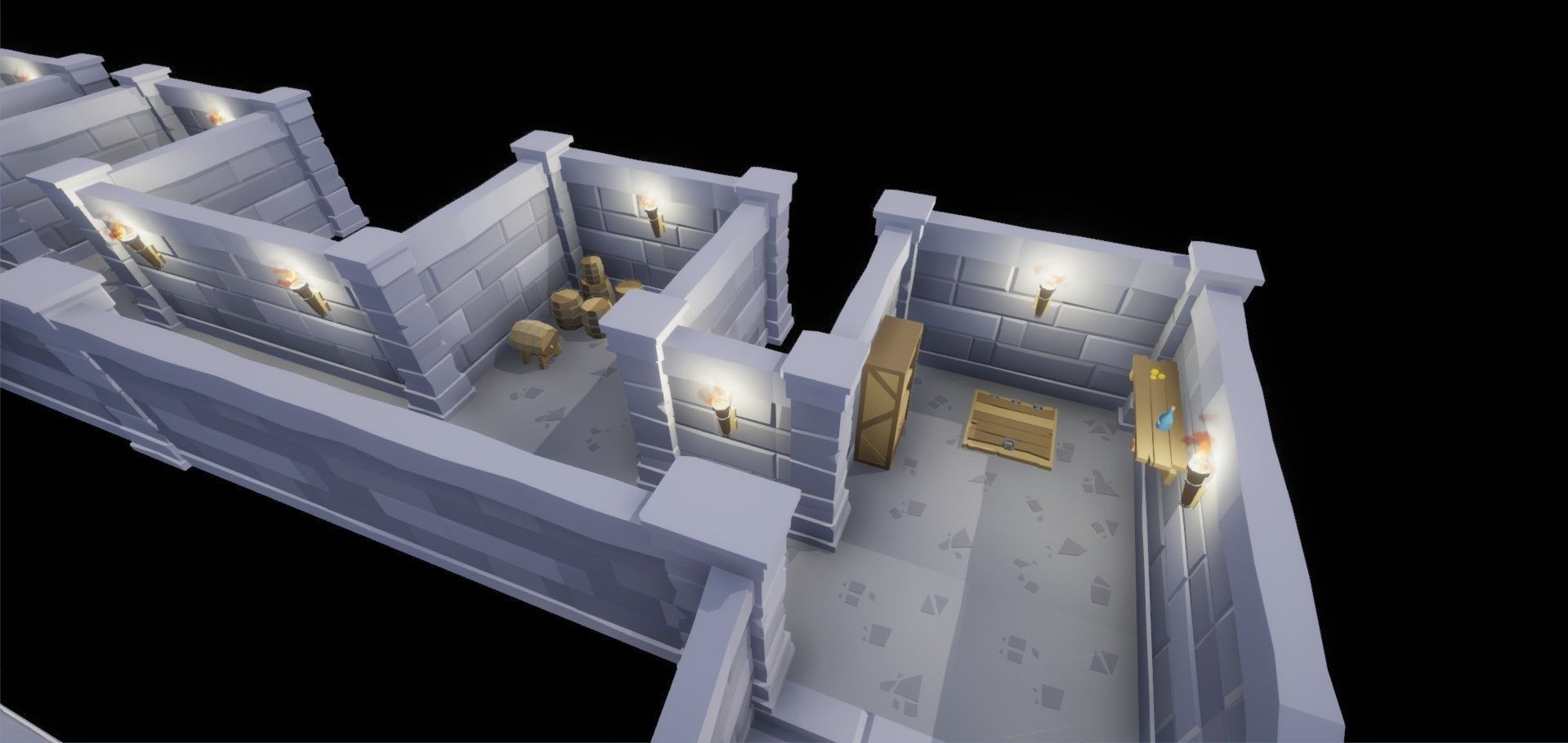 Modular Dungeon Low Poly Package Low-poly 3D model_4