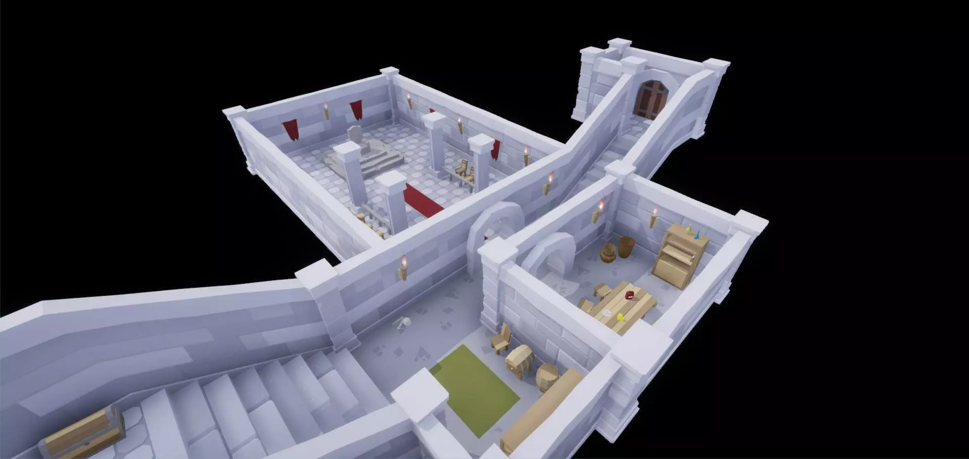 Modular Dungeon Low Poly Package Low-poly 3D model_0
