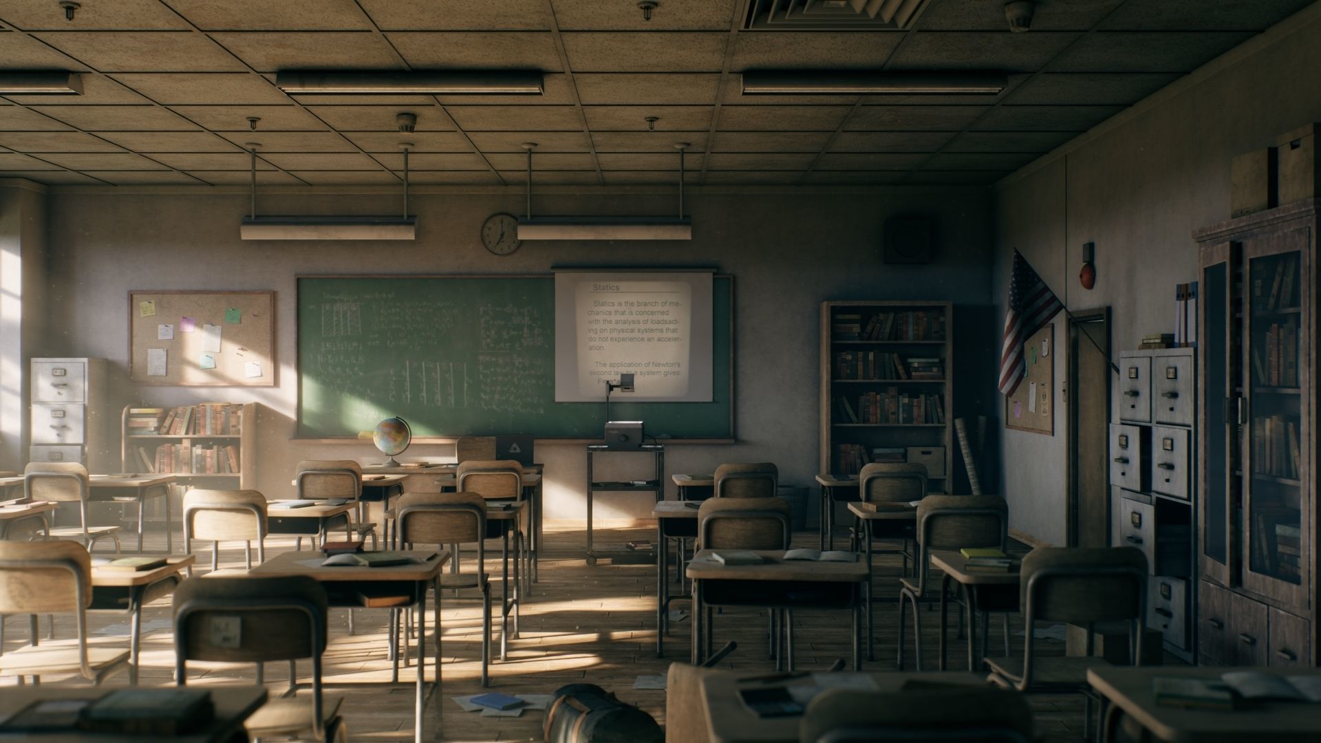 Old Classroom Low-poly 3D model_12