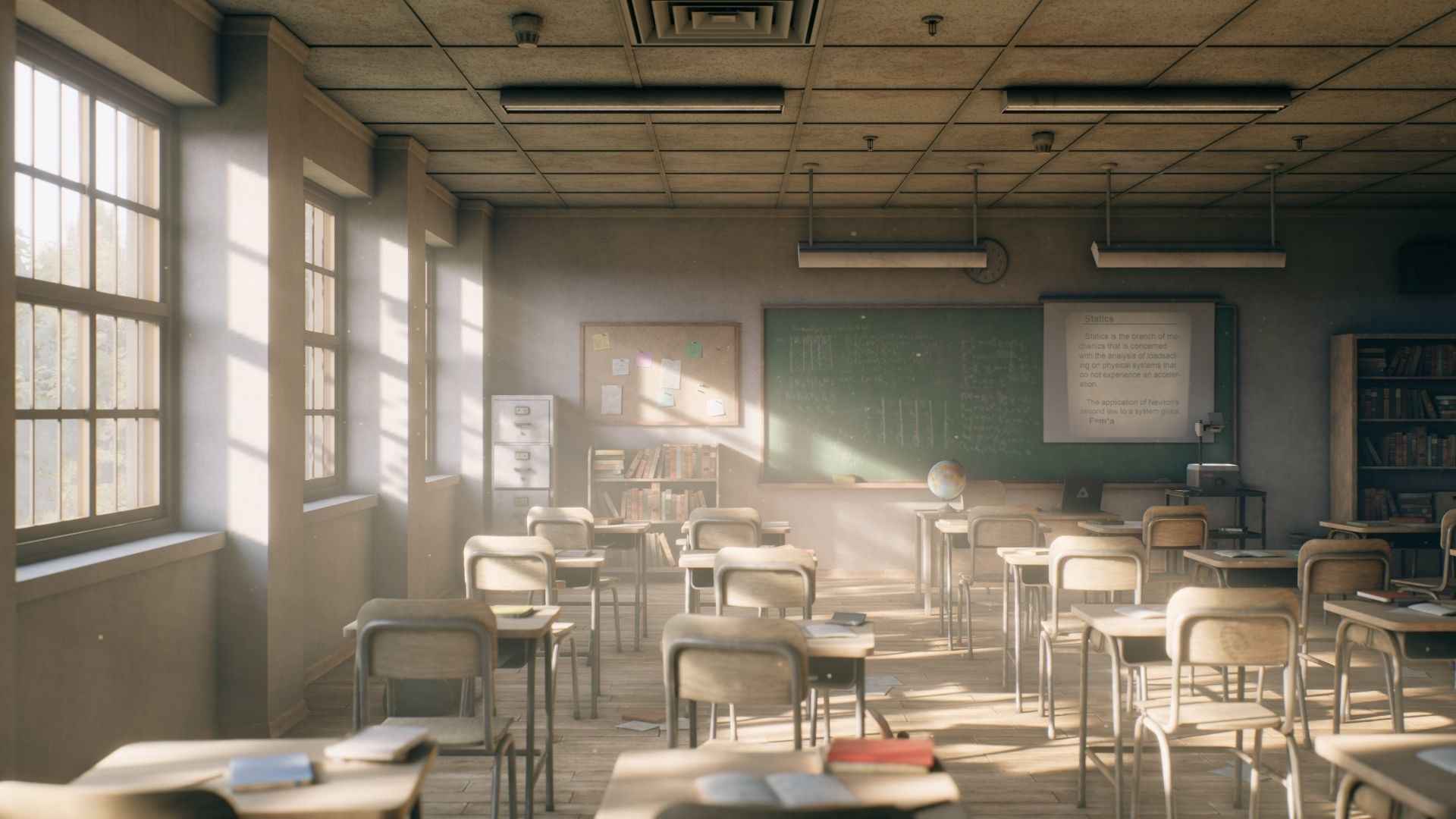 Old Classroom Low-poly 3D model_13