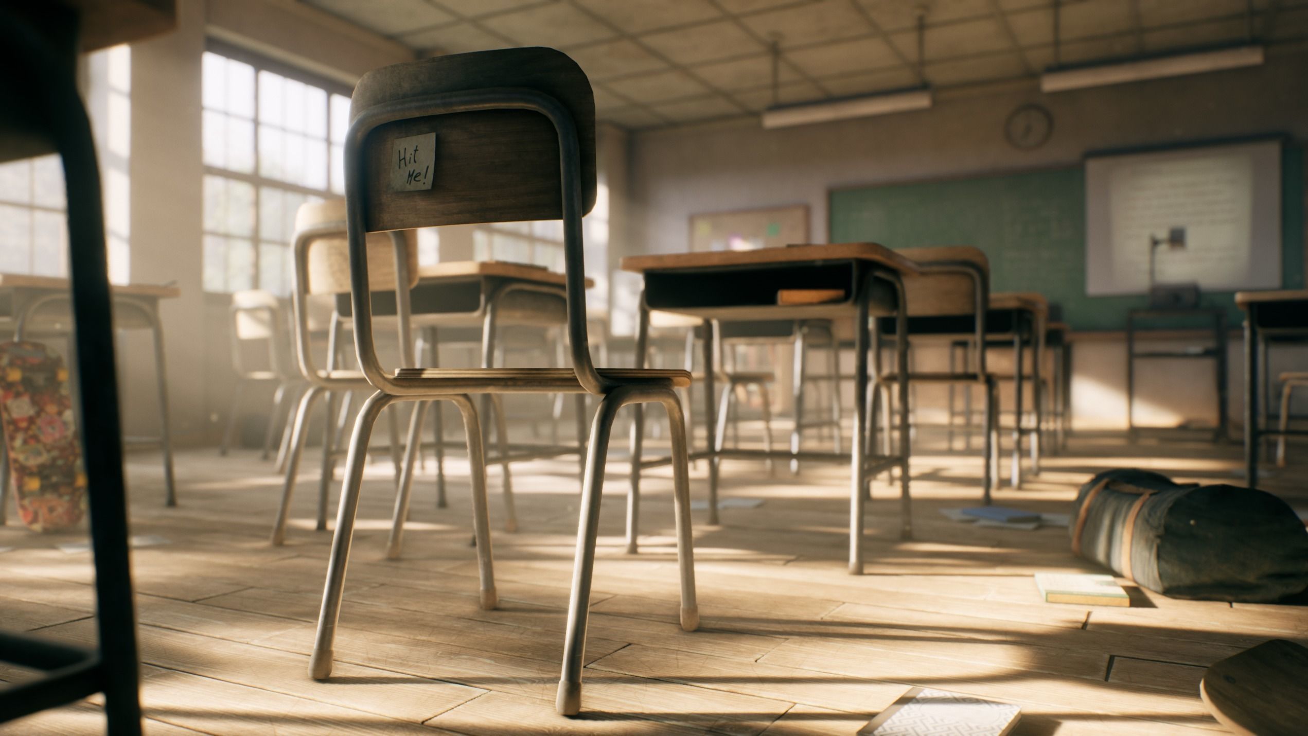 Old Classroom Low-poly 3D model_4
