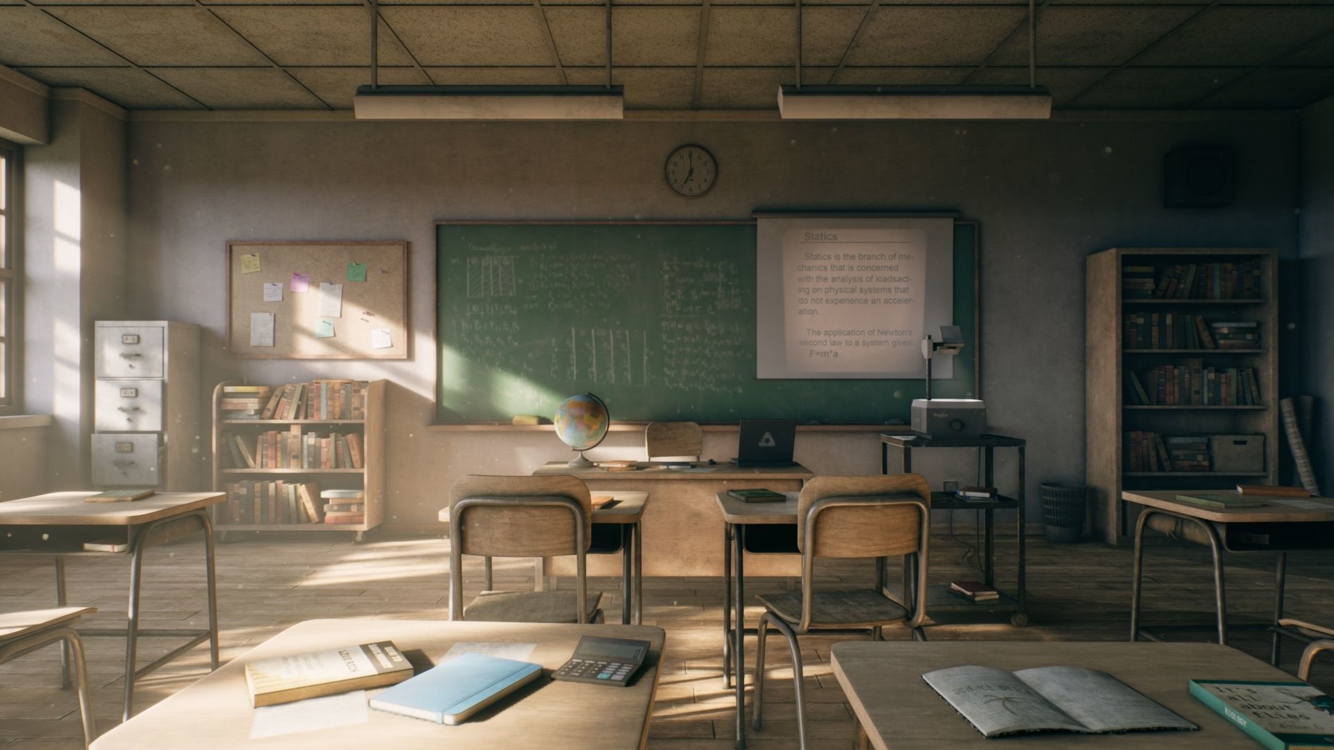 Old Classroom Low-poly 3D model_14