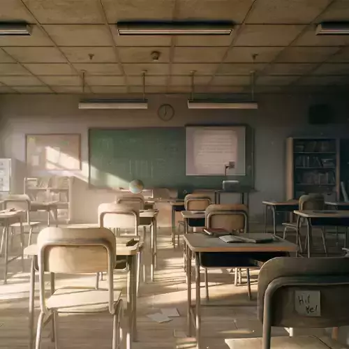 Old Classroom Low-poly 3D model