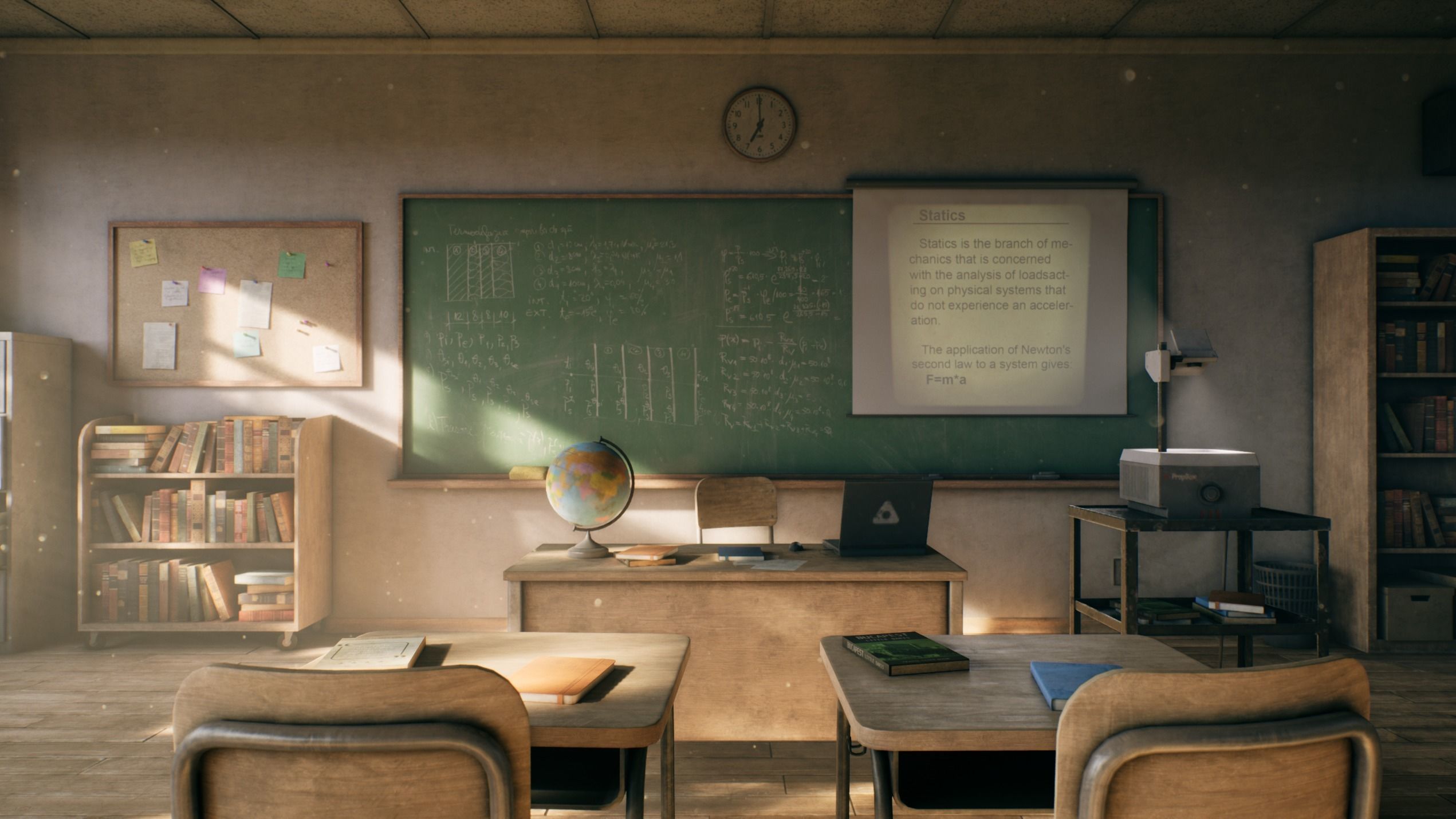 Old Classroom Low-poly 3D model_7