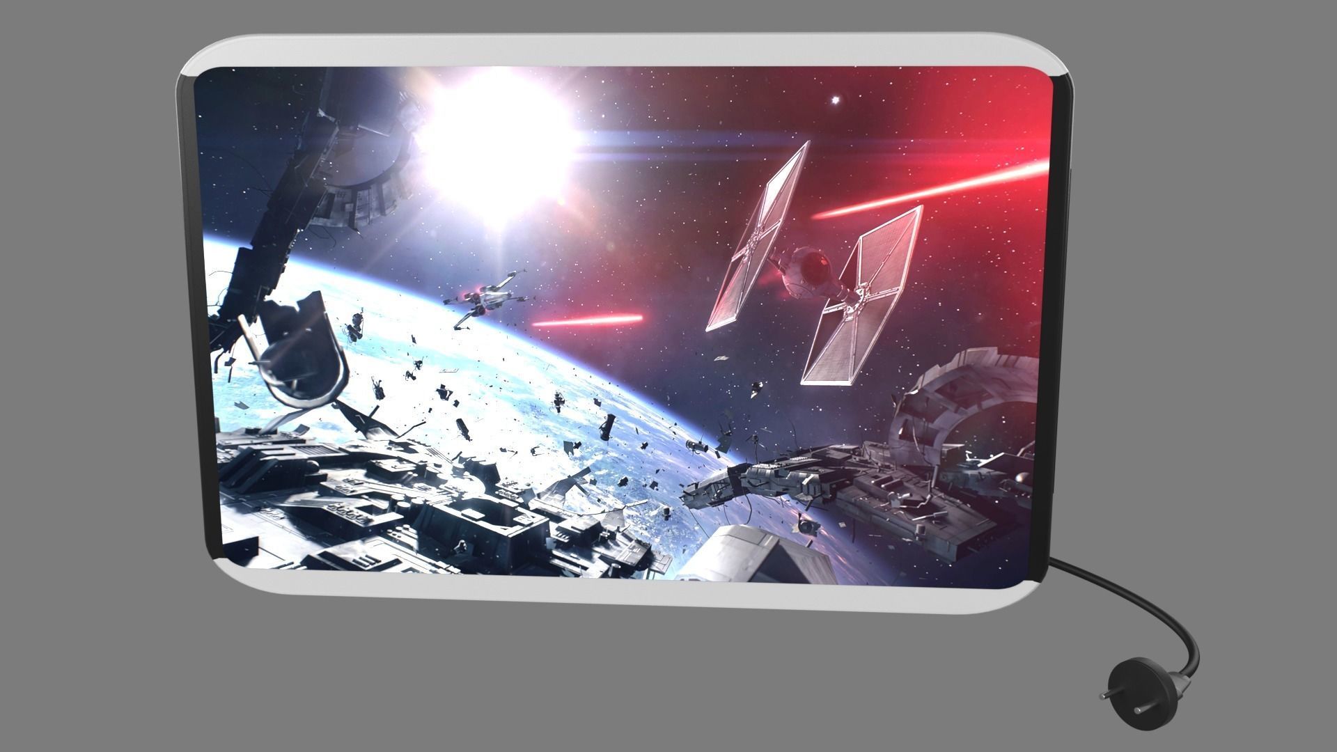 monitor star wars tablet with charger 3D model_4