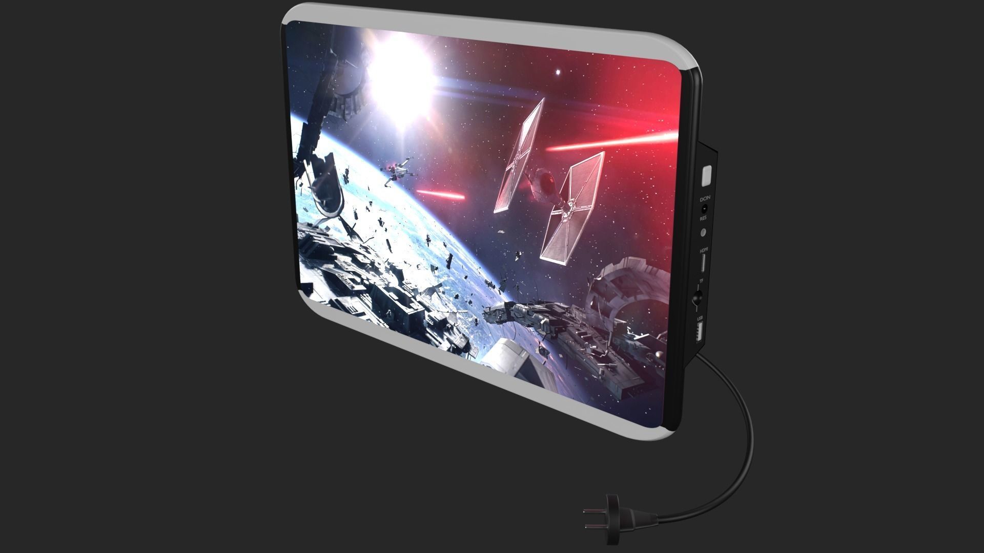 monitor star wars tablet with charger 3D model_1