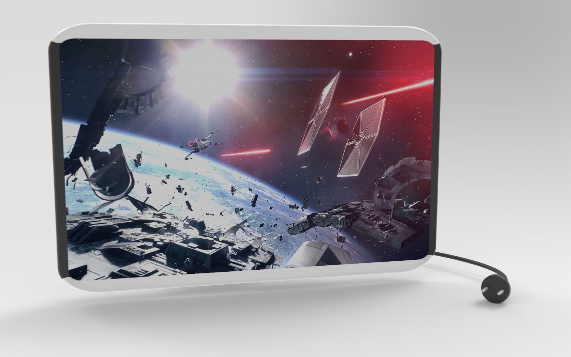 monitor star wars tablet with charger 3D model_16