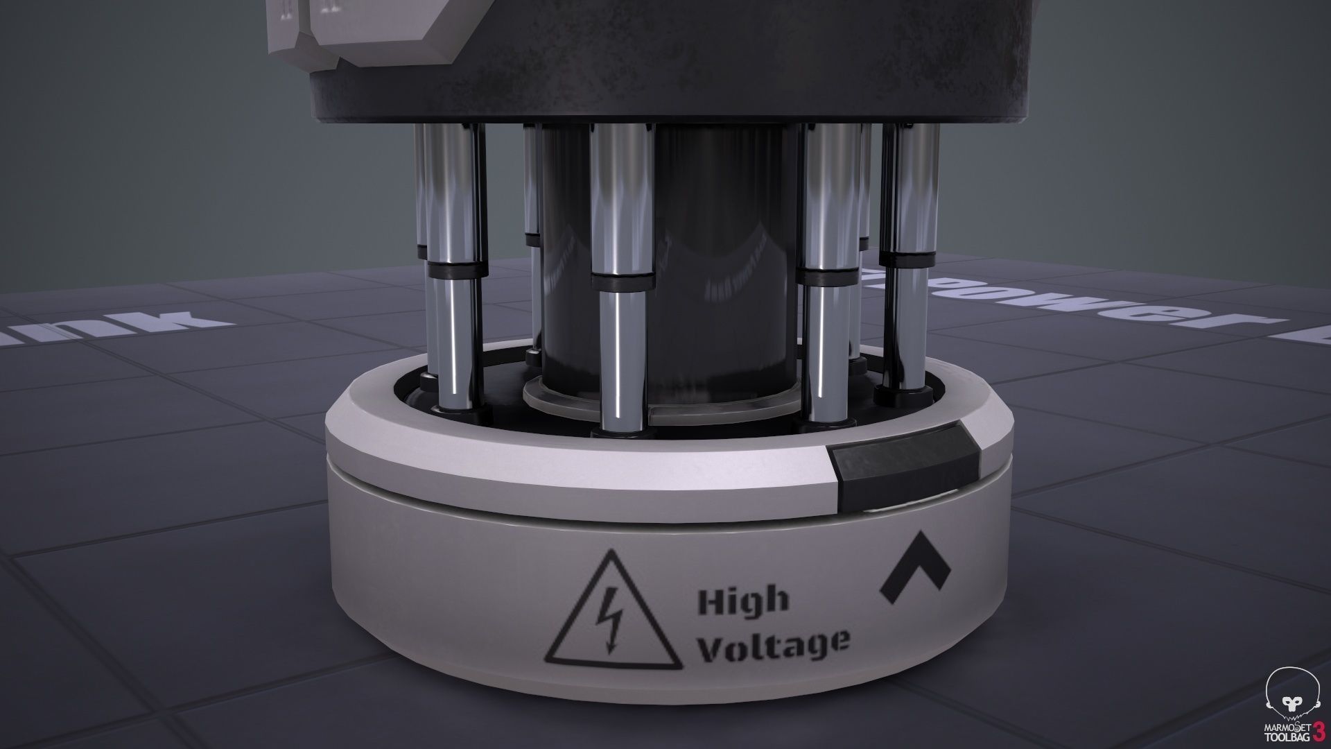 Sci-Fi Power Bank PBR Low-poly 3D model_7