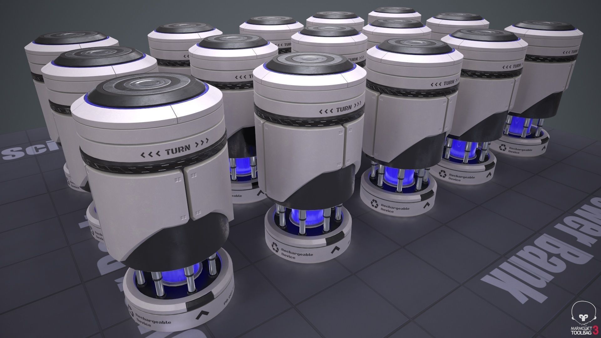 Sci-Fi Power Bank PBR Low-poly 3D model_10