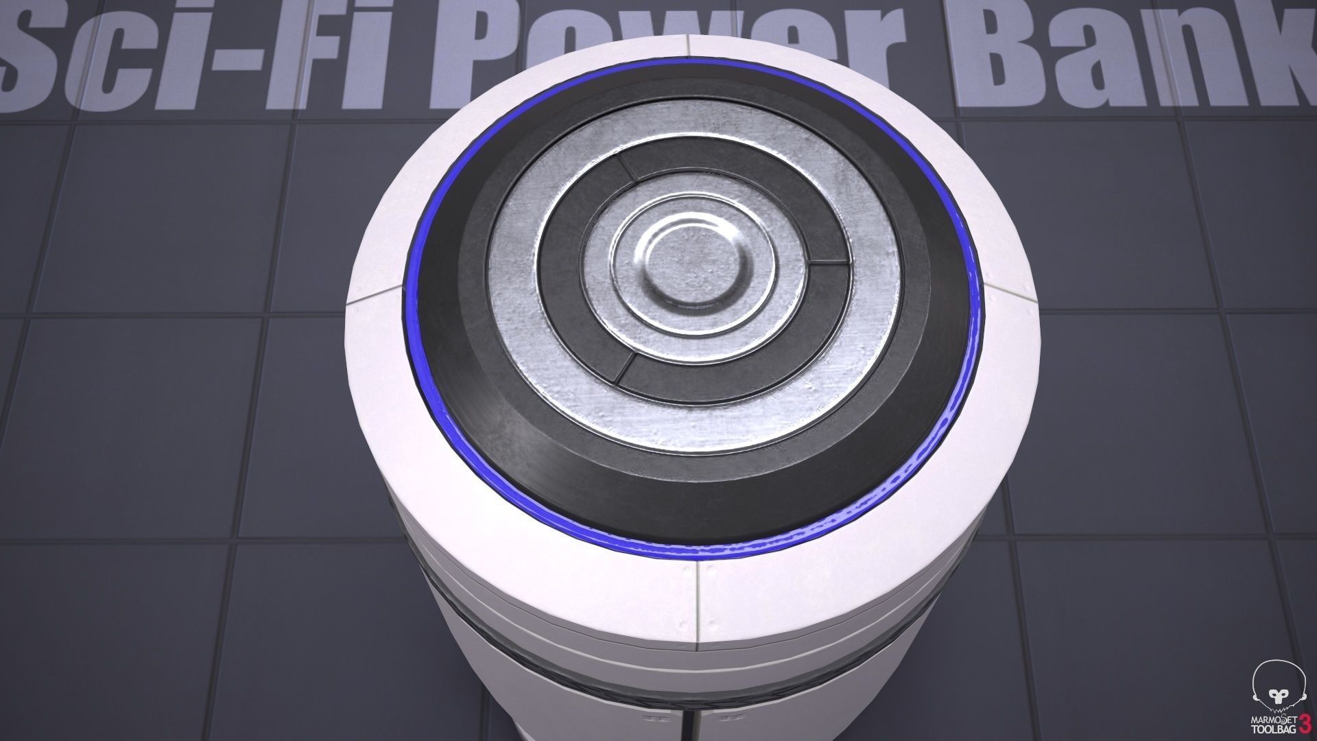 Sci-Fi Power Bank PBR Low-poly 3D model_2