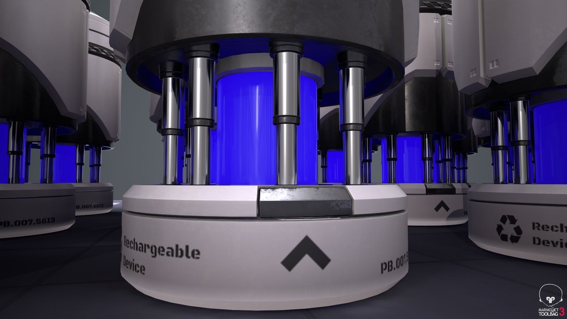 Sci-Fi Power Bank PBR Low-poly 3D model_11