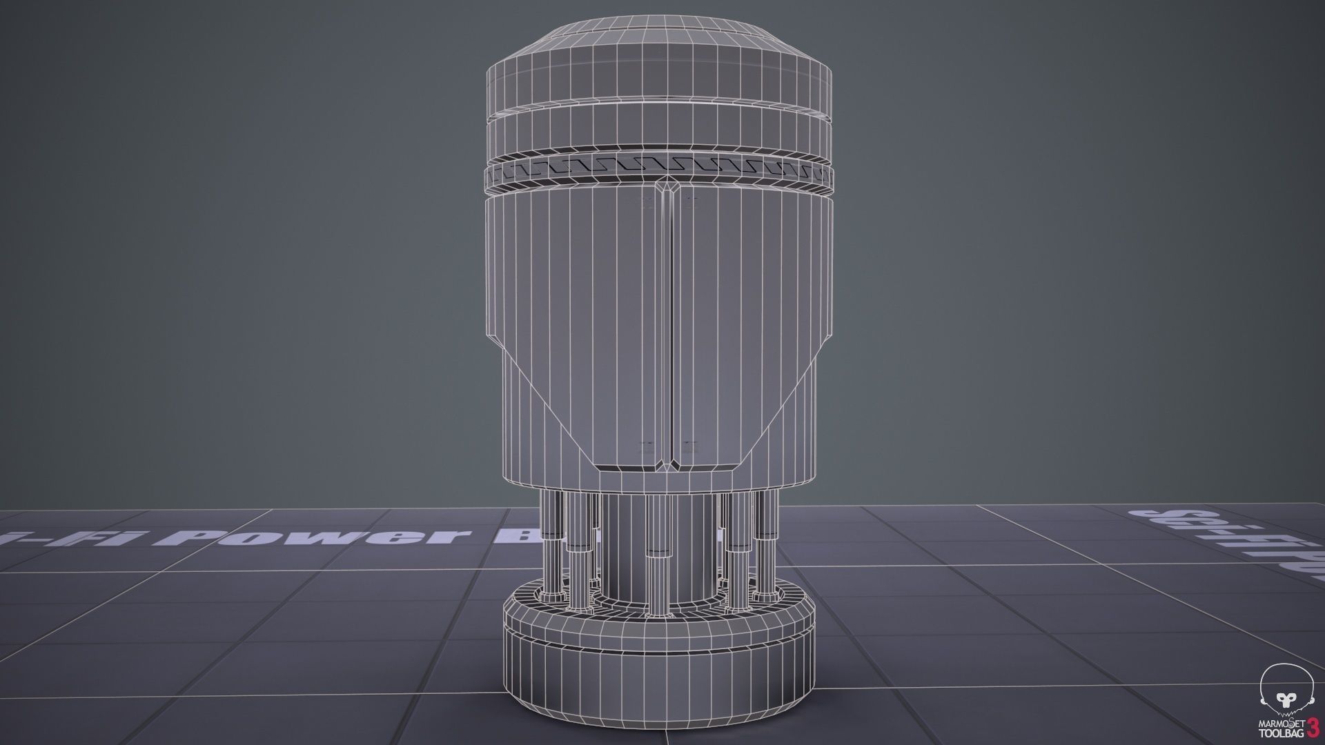 Sci-Fi Power Bank PBR Low-poly 3D model_14