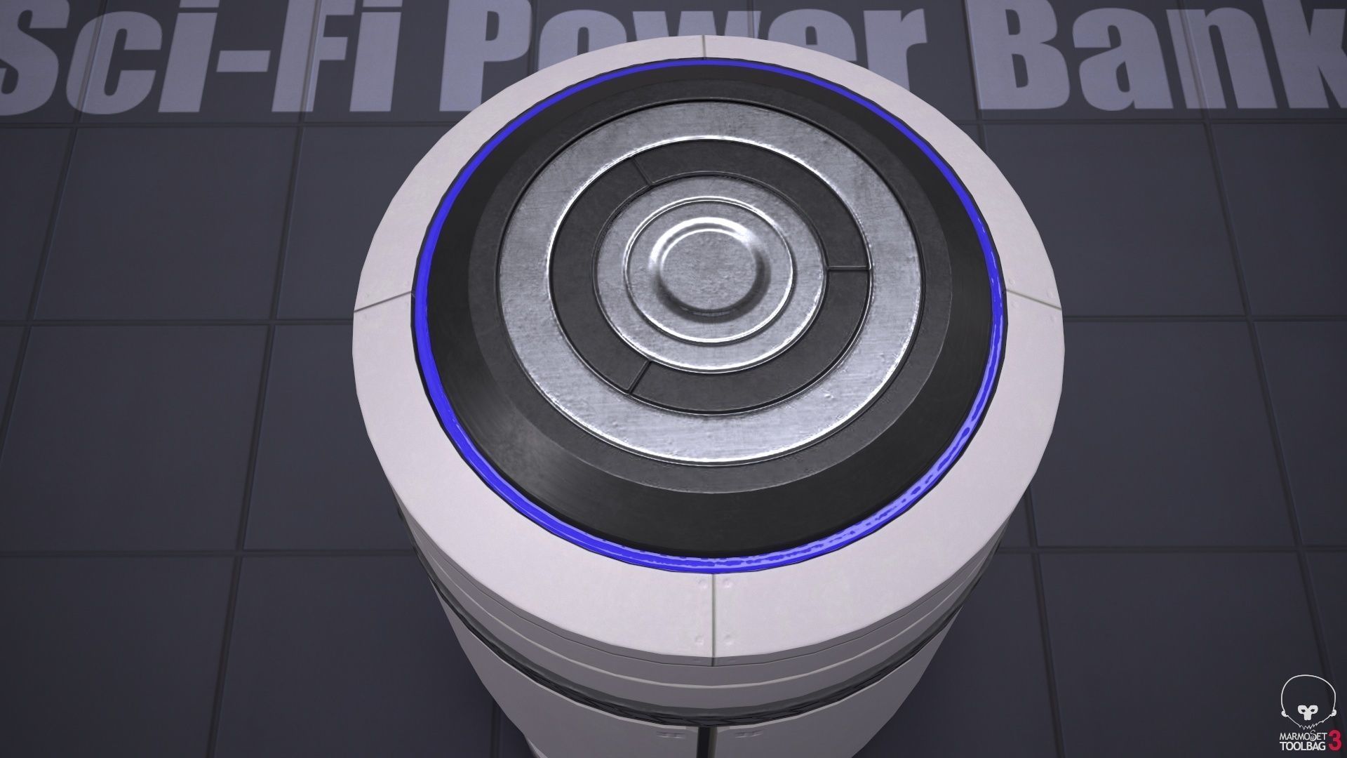 Sci-Fi Power Bank PBR Low-poly 3D model_5