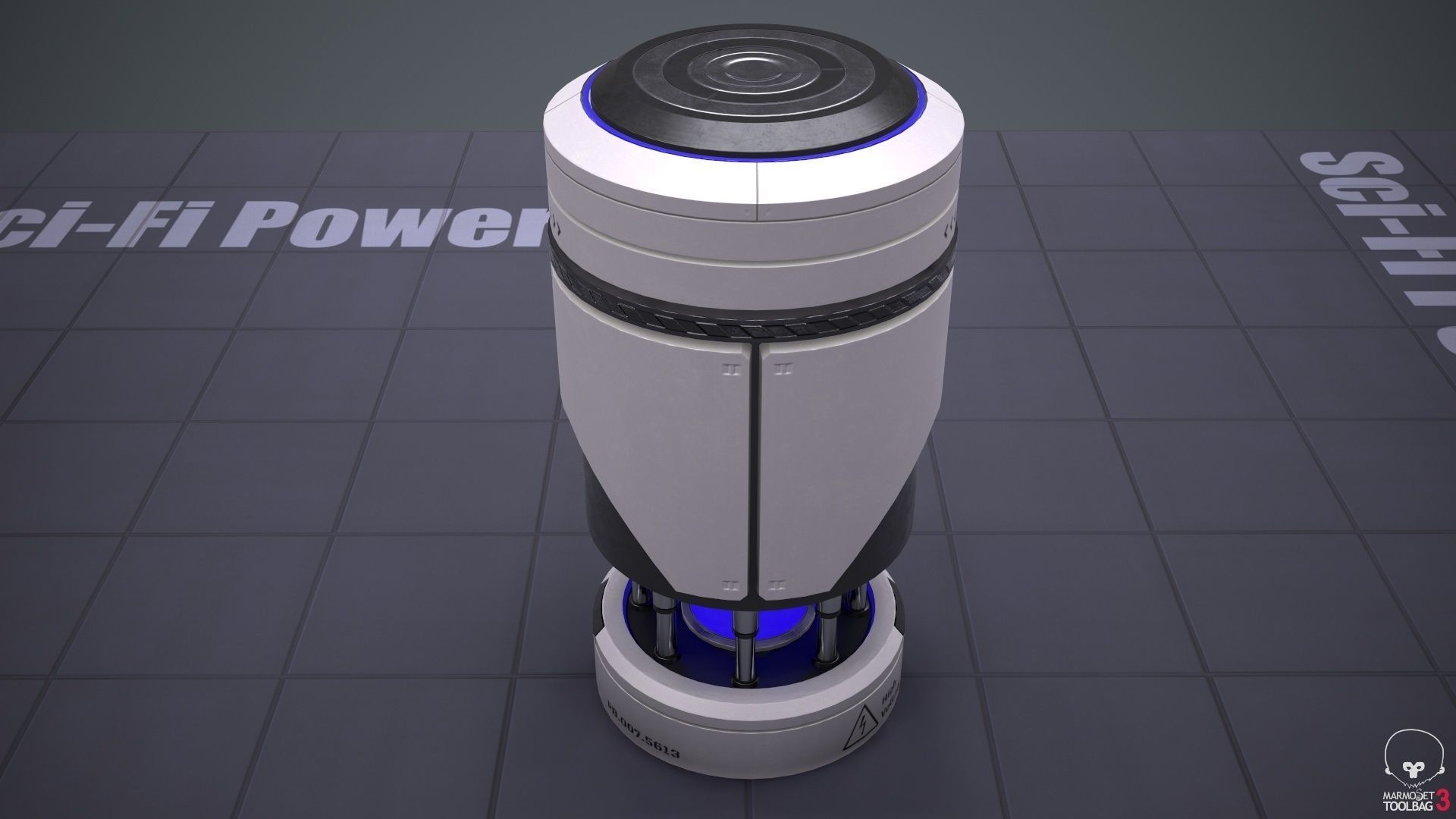 Sci-Fi Power Bank PBR Low-poly 3D model_4