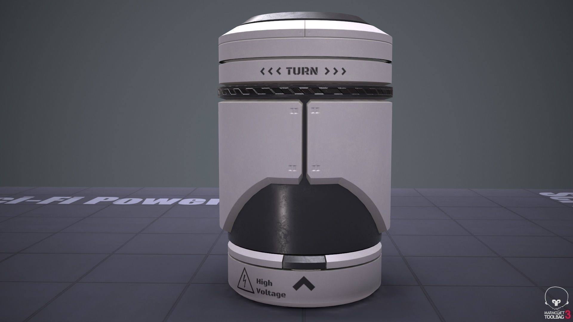 Sci-Fi Power Bank PBR Low-poly 3D model_8