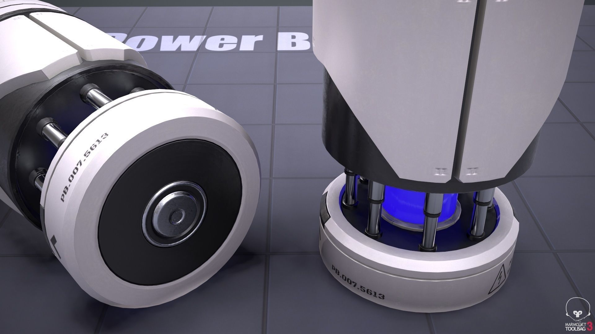 Sci-Fi Power Bank PBR Low-poly 3D model_12