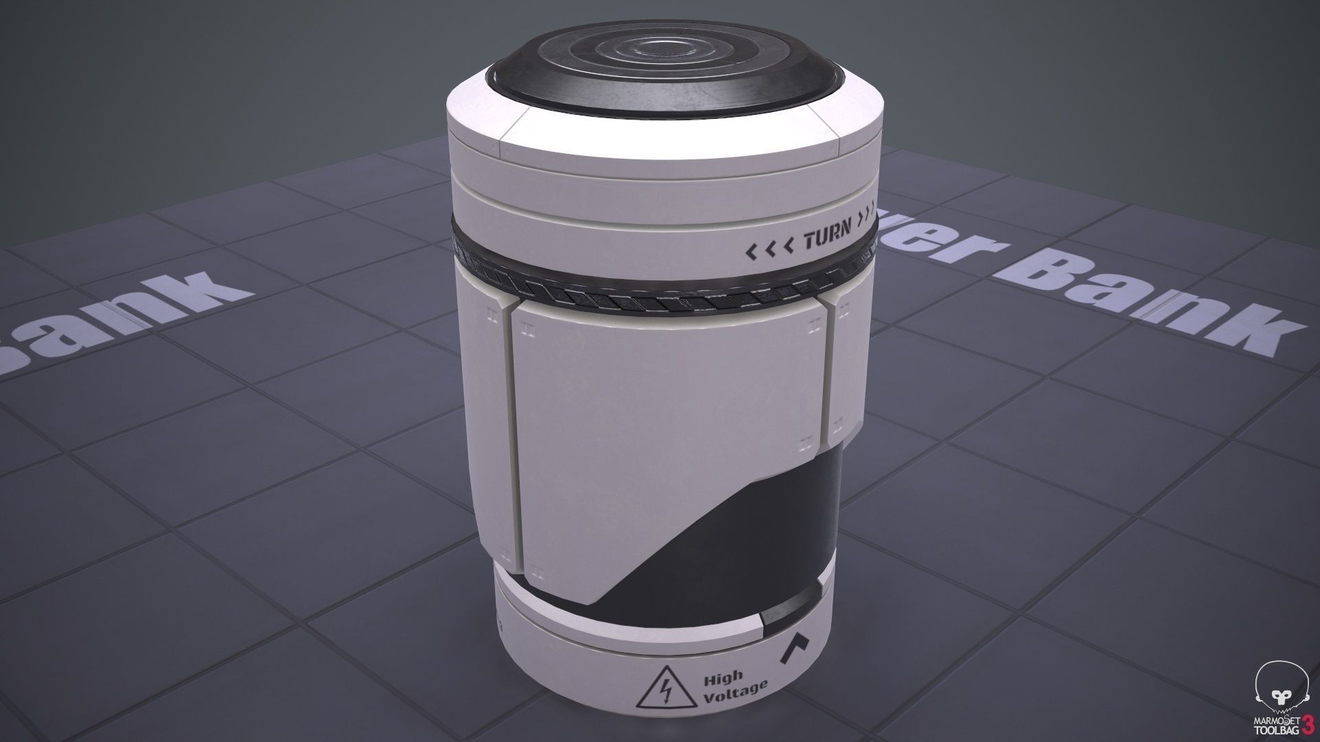 Sci-Fi Power Bank PBR Low-poly 3D model_9