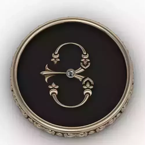 Brooche with armenian letter Ya 3D print model