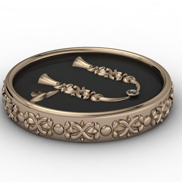 Brooche with armenian letter R 3D print model_10