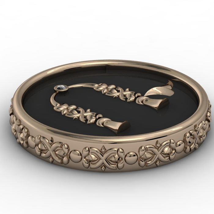 Brooche with armenian letter R 3D print model_5