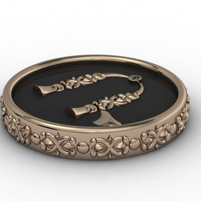 Brooche with armenian letter R 3D print model_8