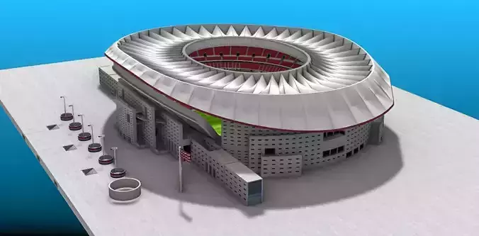 Estadio Metropolitano Madrid Low-poly 3D model