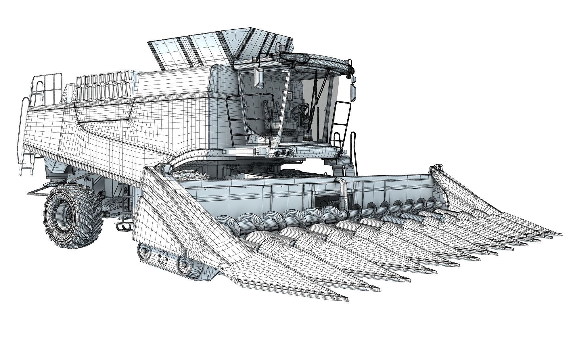 Claas Combine 3D model_12