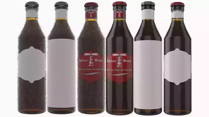 Beer Bottle with Beer and Condensation v07