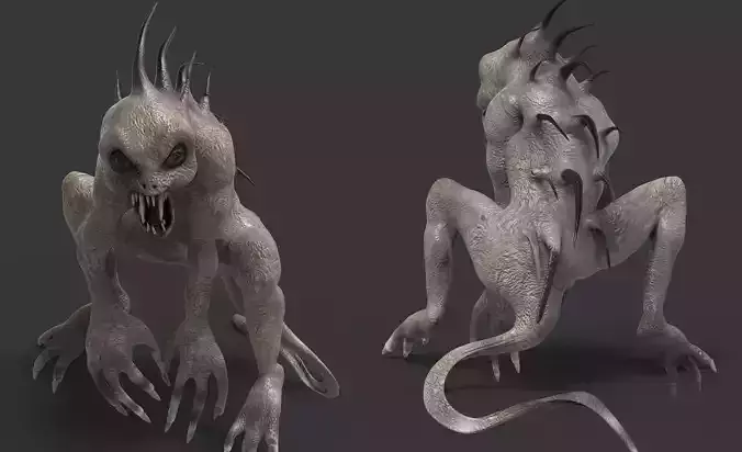 Chupacabras creature with long legs and claws