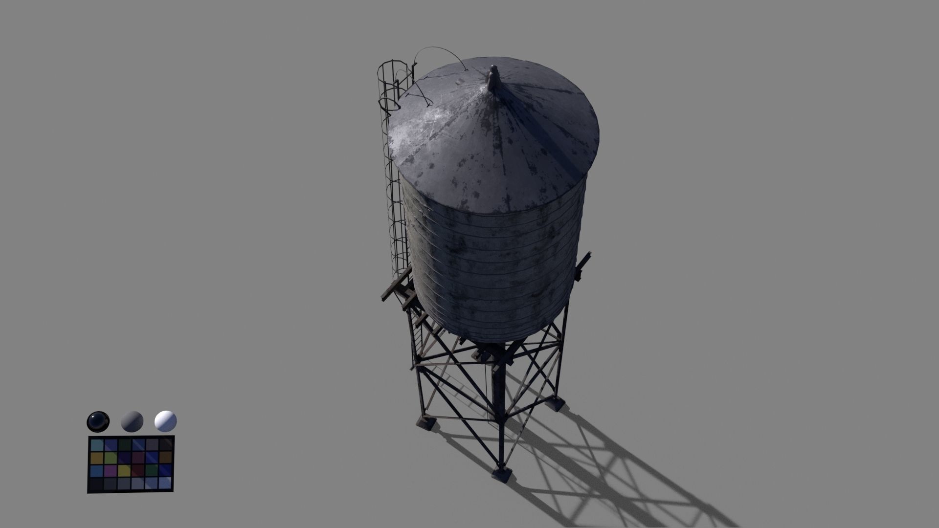 water tower Low-poly 3D model_3