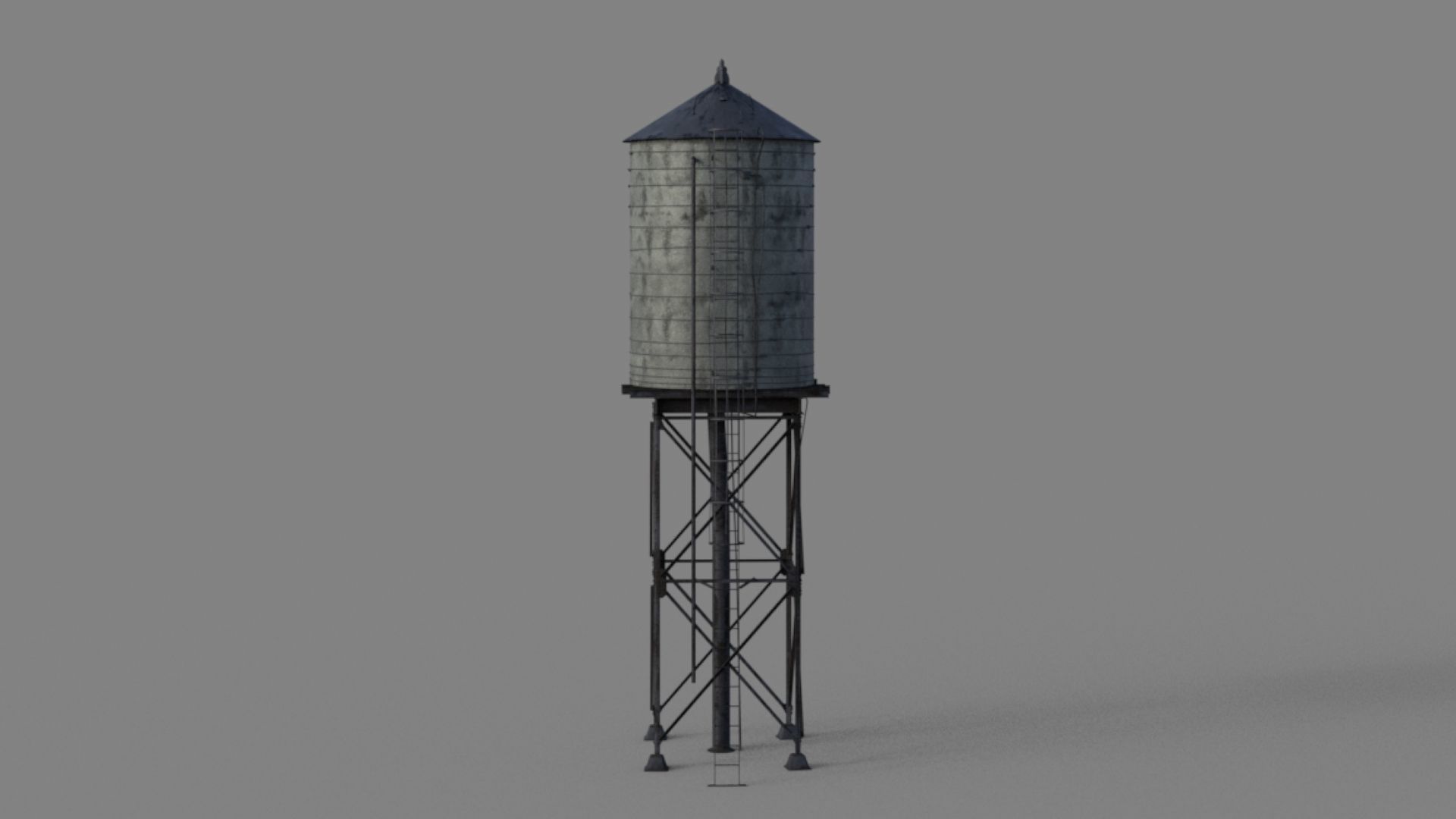 water tower Low-poly 3D model_6