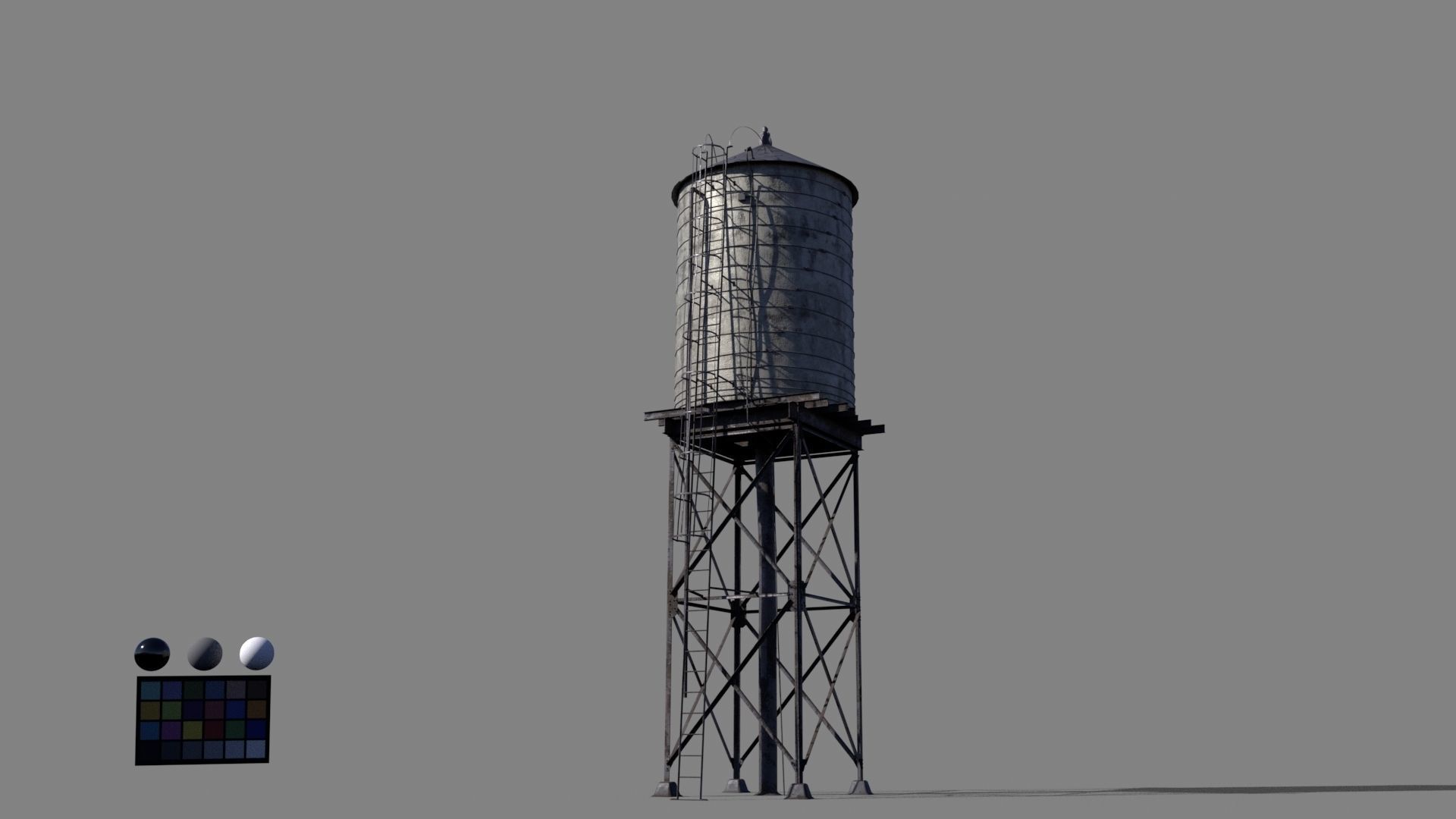 water tower Low-poly 3D model_5