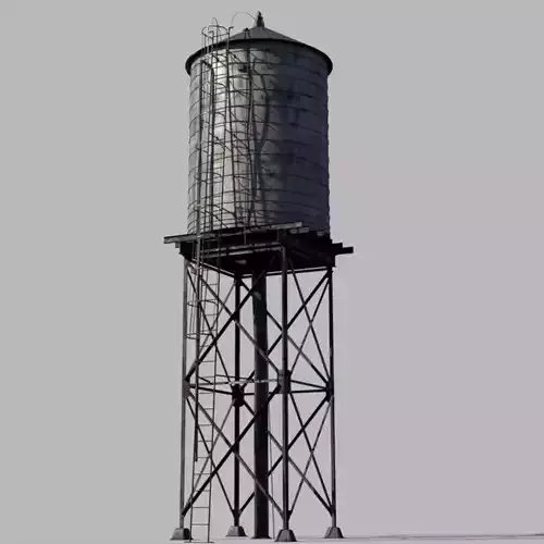 water tower Low-poly 3D model water tower Low-poly 3D model