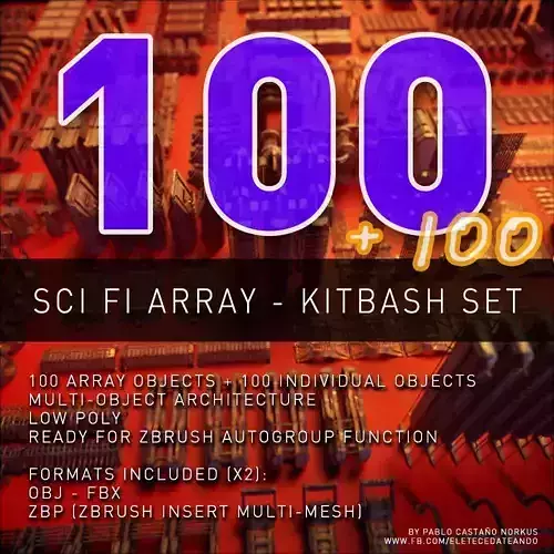 Sci Fi Array - 100 plus 100 Pieces Kitbash Set