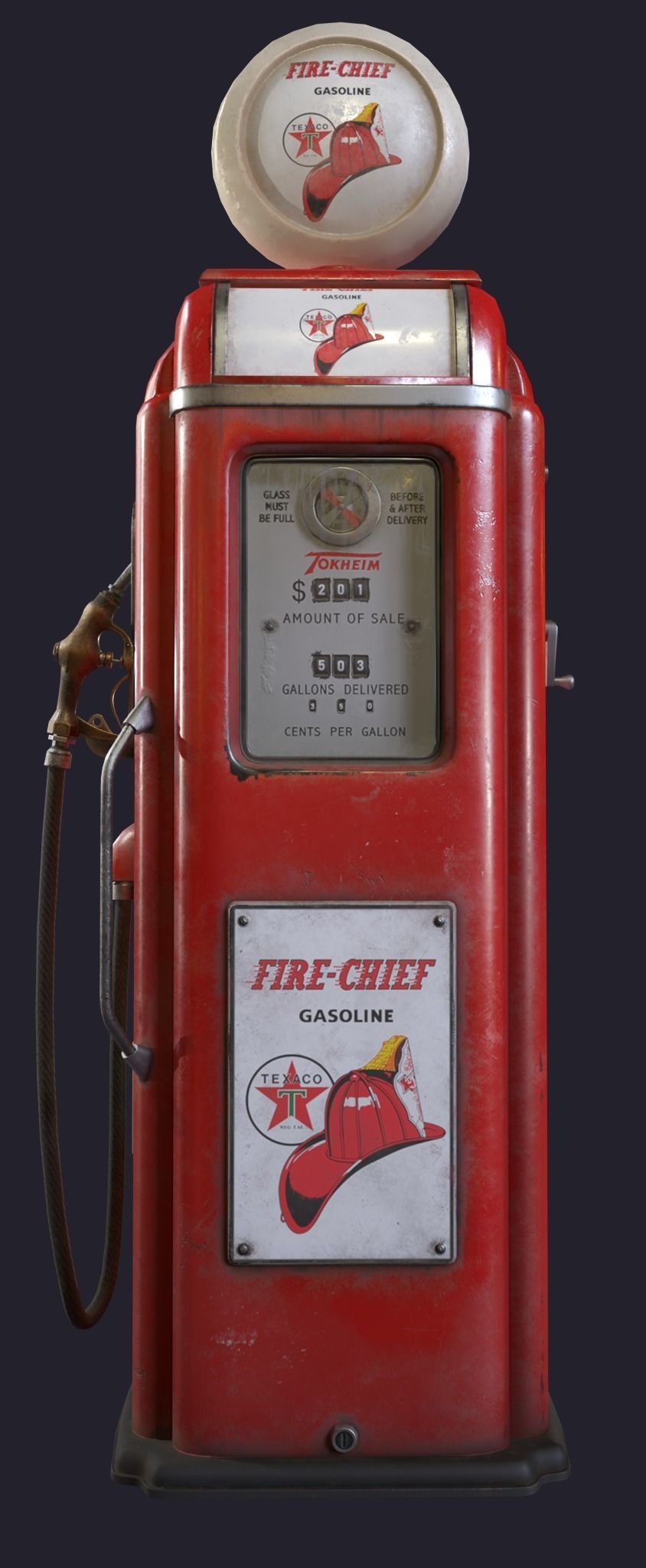 Old Gas Pump Low-poly 3D model_3