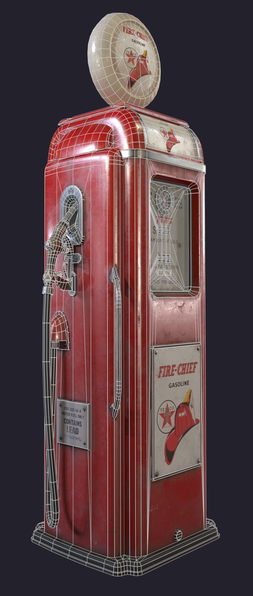 Old Gas Pump Low-poly 3D model_1