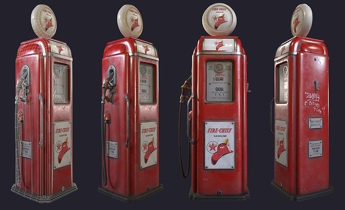 Old Gas Pump Low-poly 3D model
