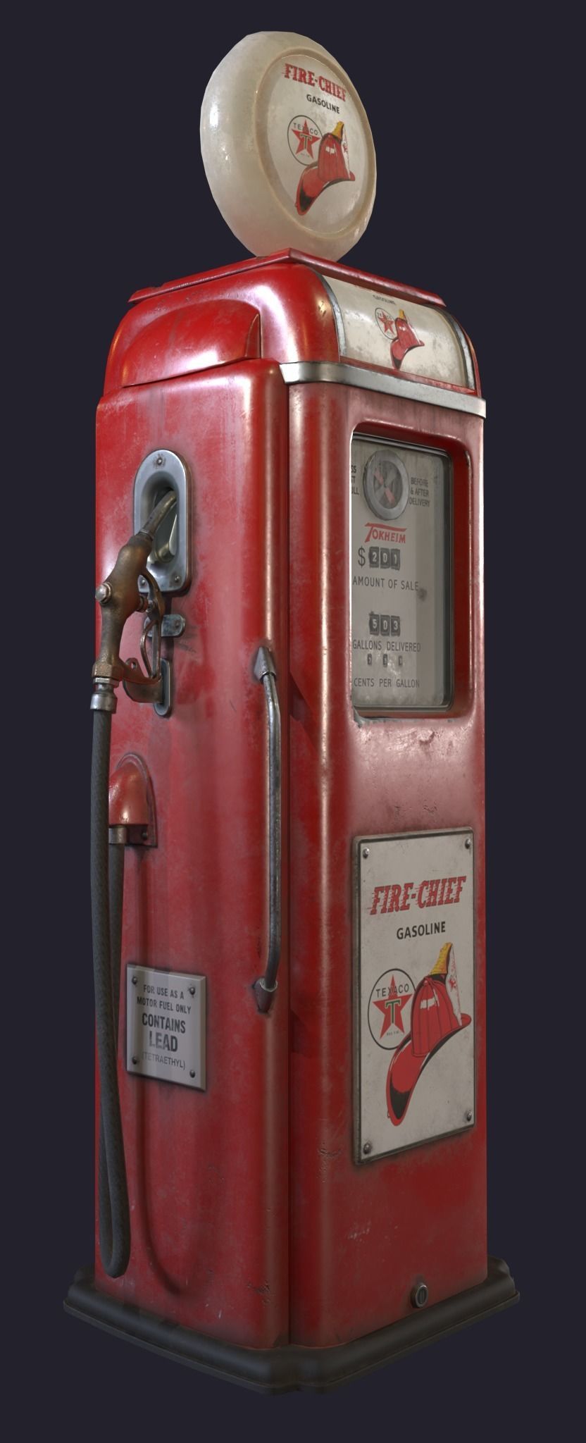 Old Gas Pump Low-poly 3D model_2